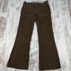 Y2K Aeropostale Brown Corduroy Pants Flare Low RiseCute Butterfly Detail, Sz1/2R
